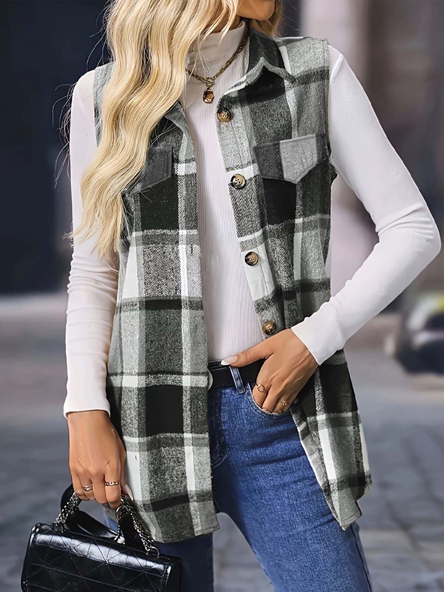 Women's Vintage Plaid Waistcoat