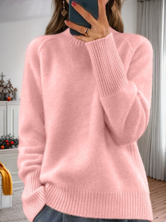 Basic Solid Color Turtleneck Thick Knit Pullover Sweater