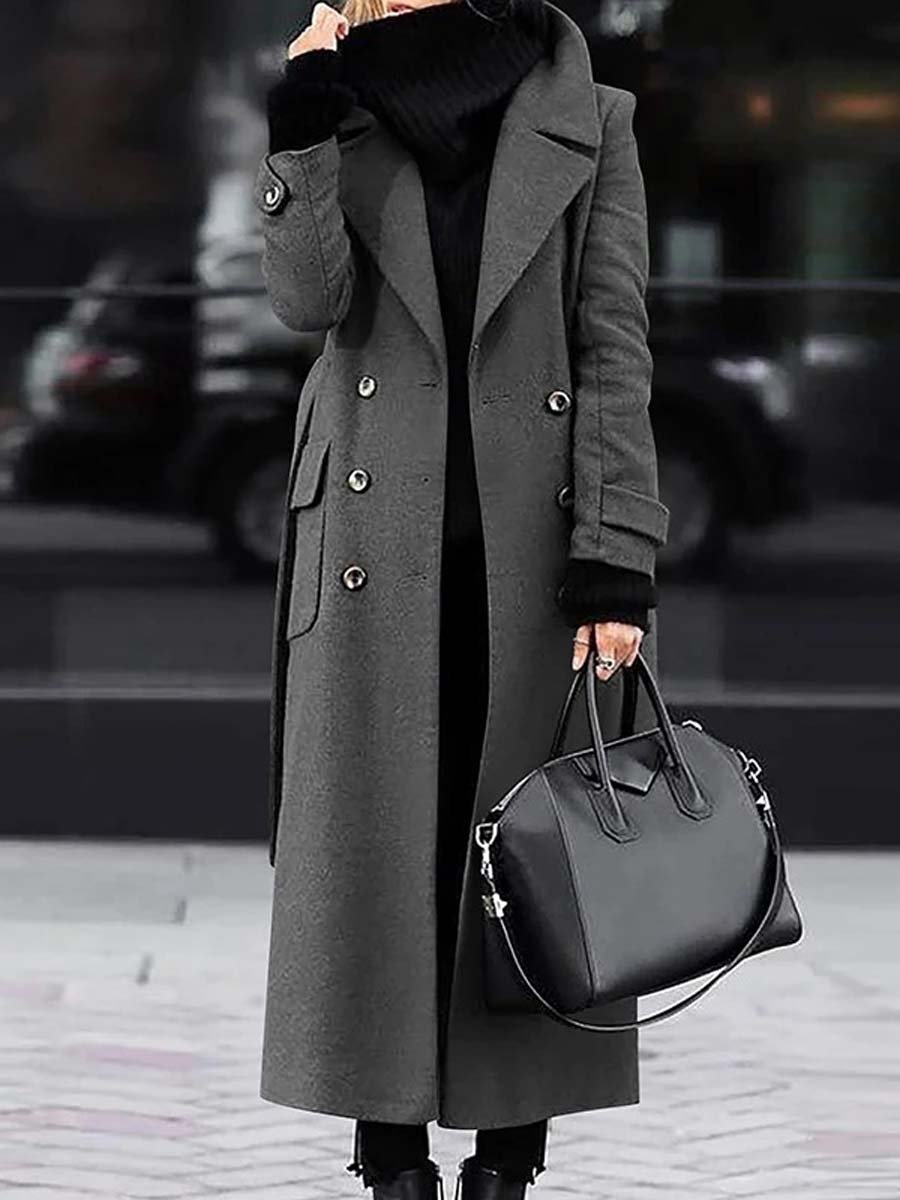 Women's Casual Slim Woolen Coat