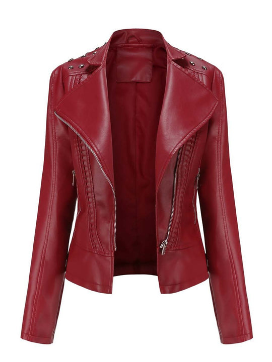 Women's Vintage Studded Biker Jacket