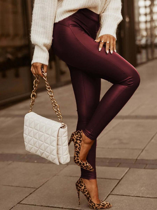 High Waist Leather Pants