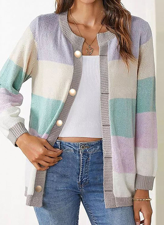 Colorblock Temperament Long Sweater