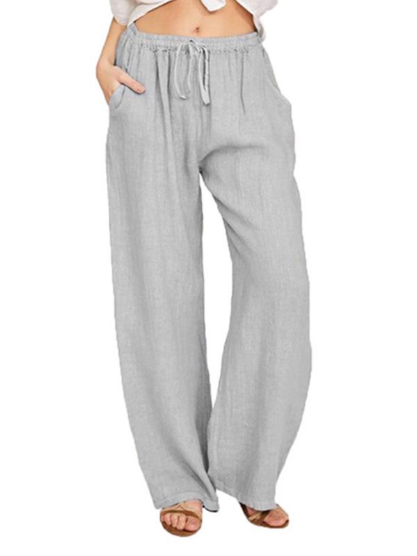 Loose Cotton and Linen Casual Trousers