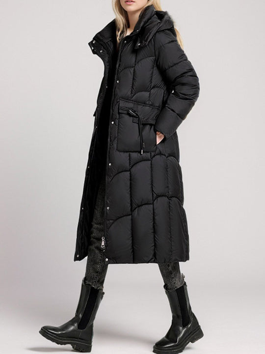 Fashionable Hooded Warm Waist Slim Down Jacket