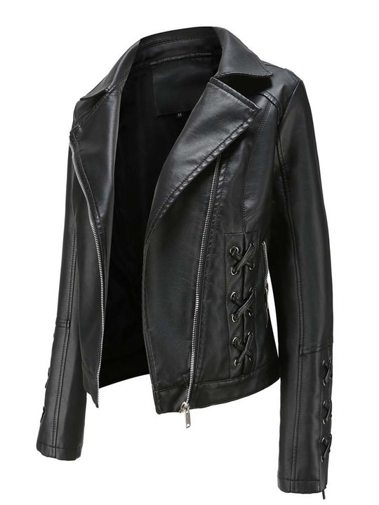 Women's Vintage Strappy Leather Jacket