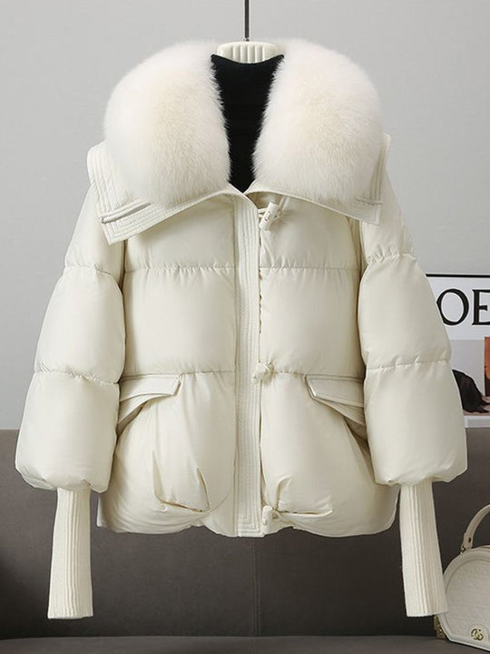 Chic Oversized Down Jacket with Plush Fur Collar