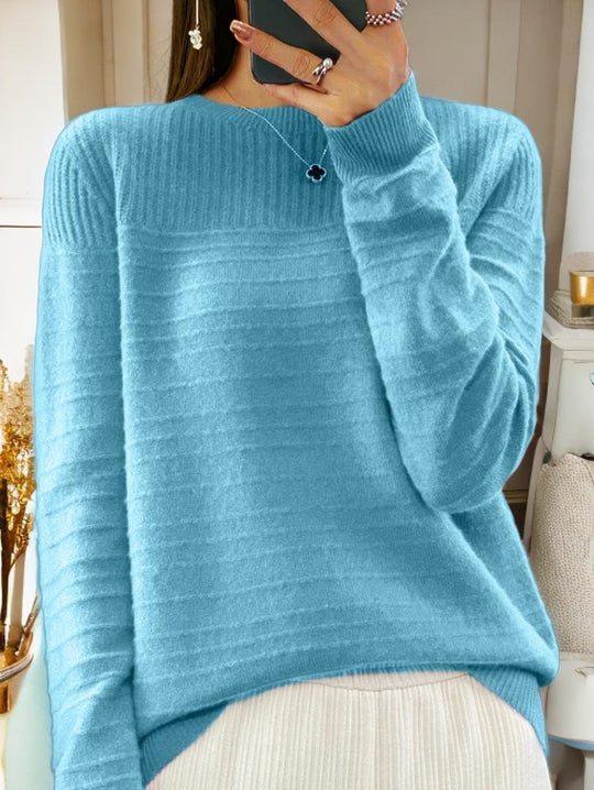 Retro Solid Color Jacquard Wool Sweater