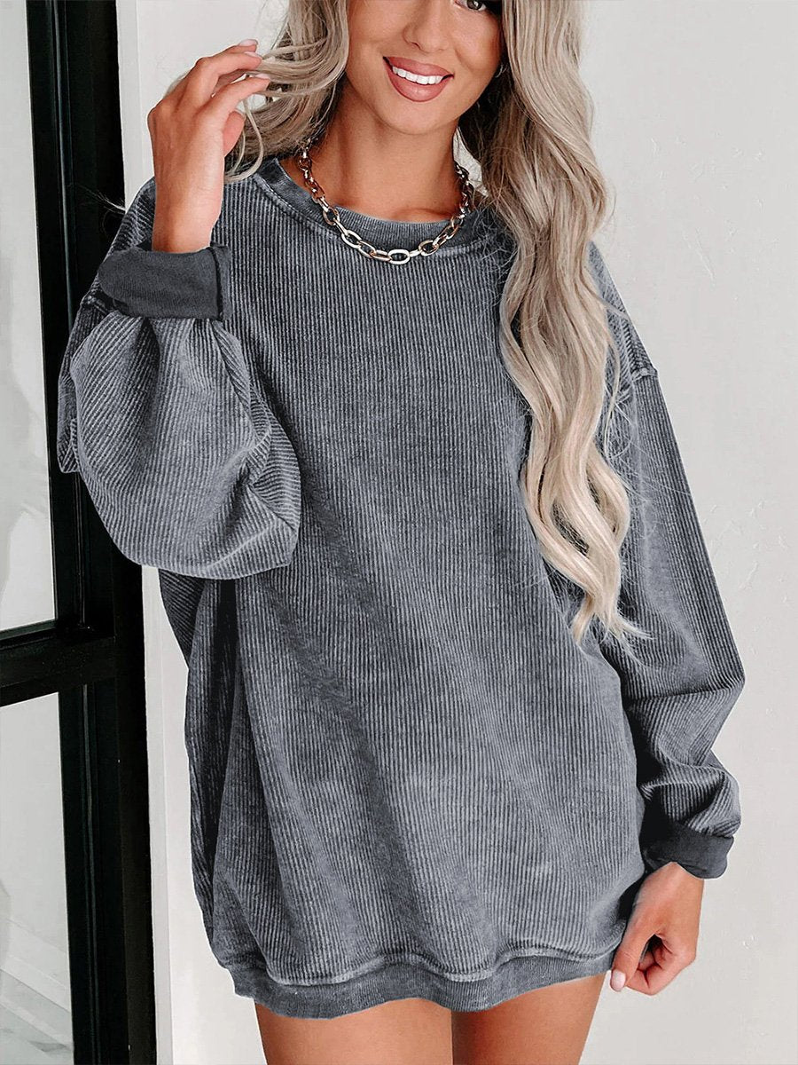 Casual and Comfortable Loose Round Neck Long Sleeve Sweatshirt