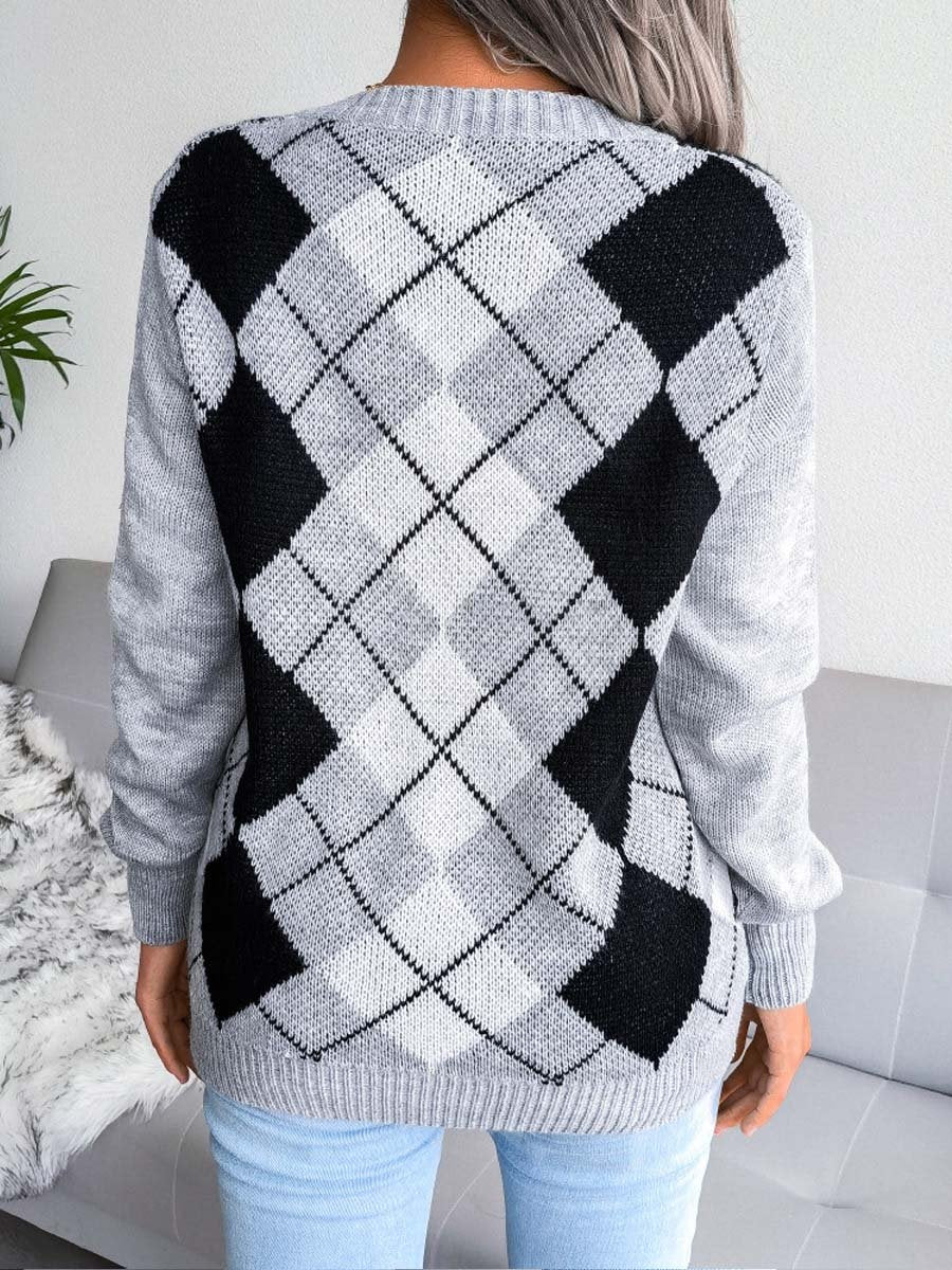 Classic Diamond Casual Sweater