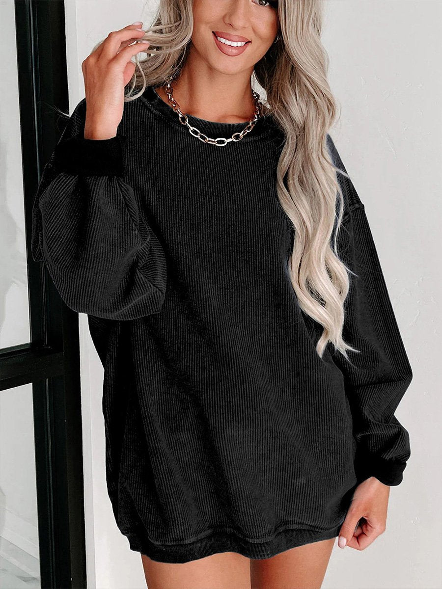 Casual and Comfortable Loose Round Neck Long Sleeve Sweatshirt