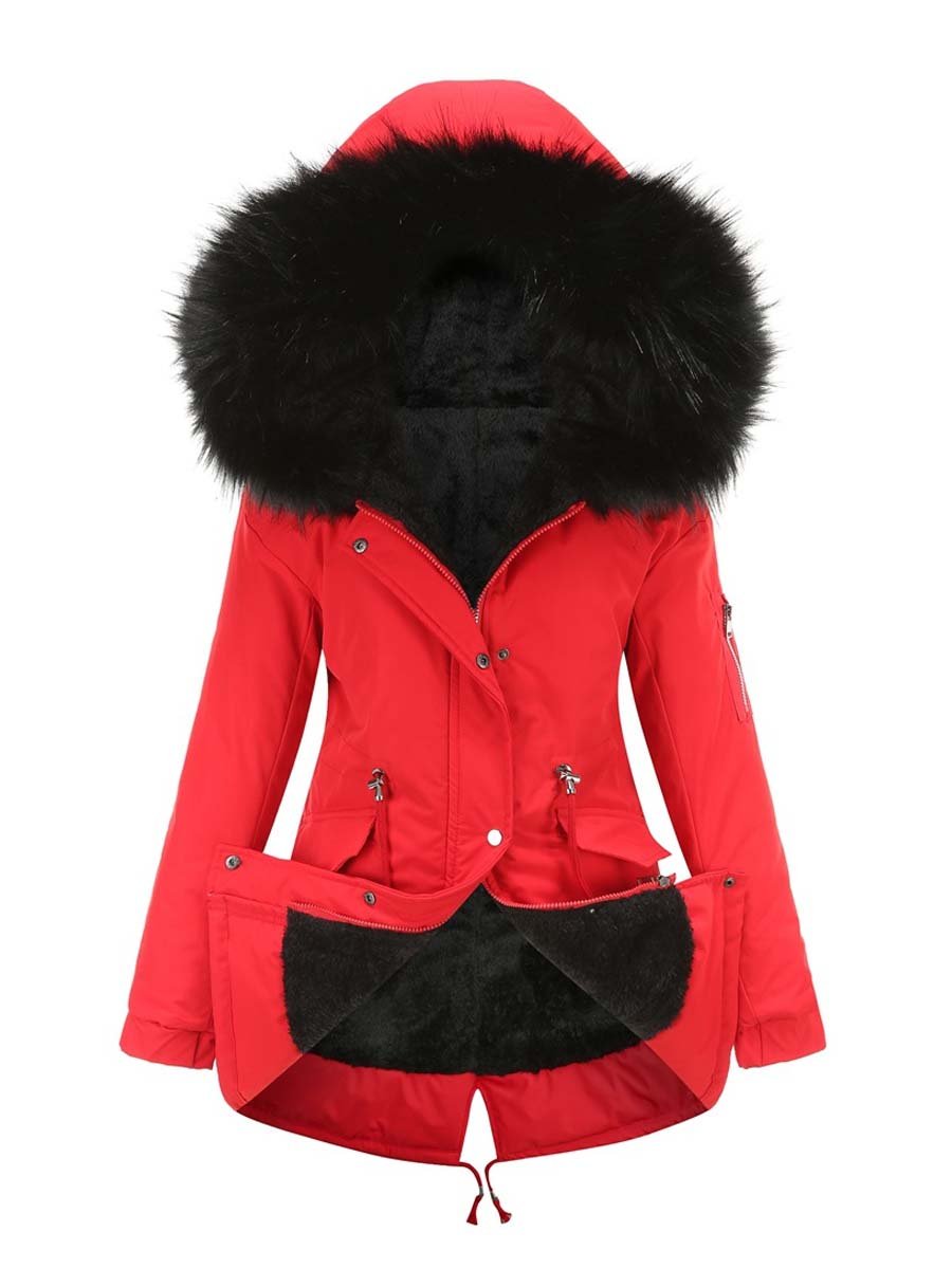 Women's Vintage Lined Hooded Parka Cotton Coat