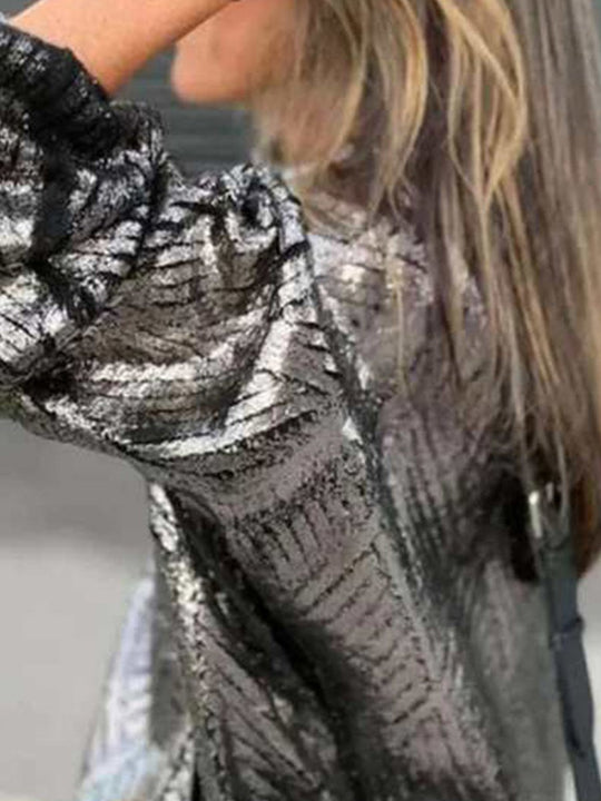 Casual Metallic Turtleneck Knitted Warm Sweater