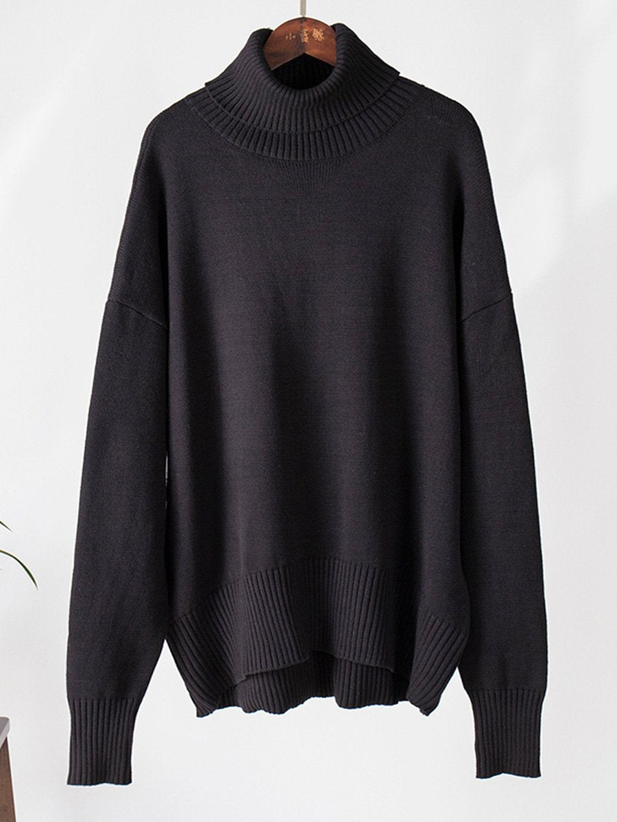 Turtleneck Loose Classic Versatile Solid Color Pullover Sweater