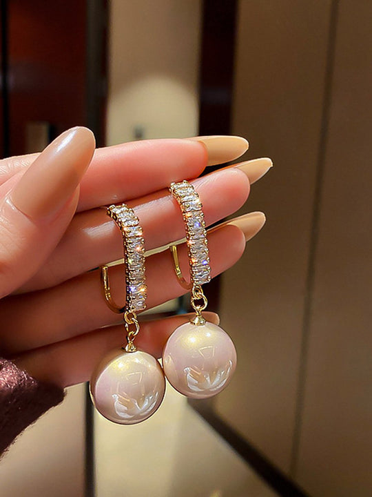 925 Silver Needle Simple Fashion Pearl Earrings