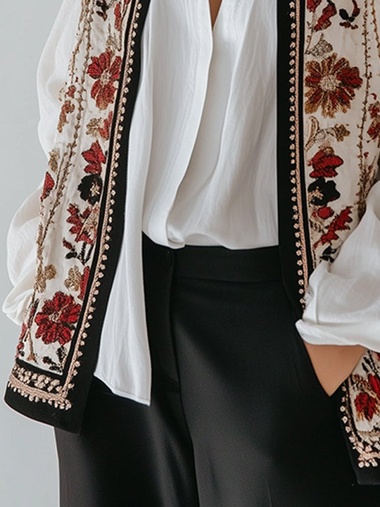 Artful Elegance with A Vintage TouchEmbroidered Boho Waistcoat