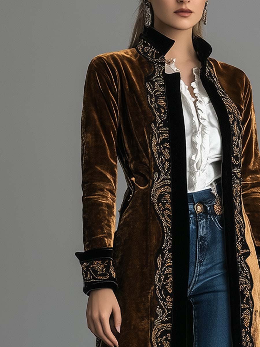 Women's Vintage Paisley Long Sleeves Coat