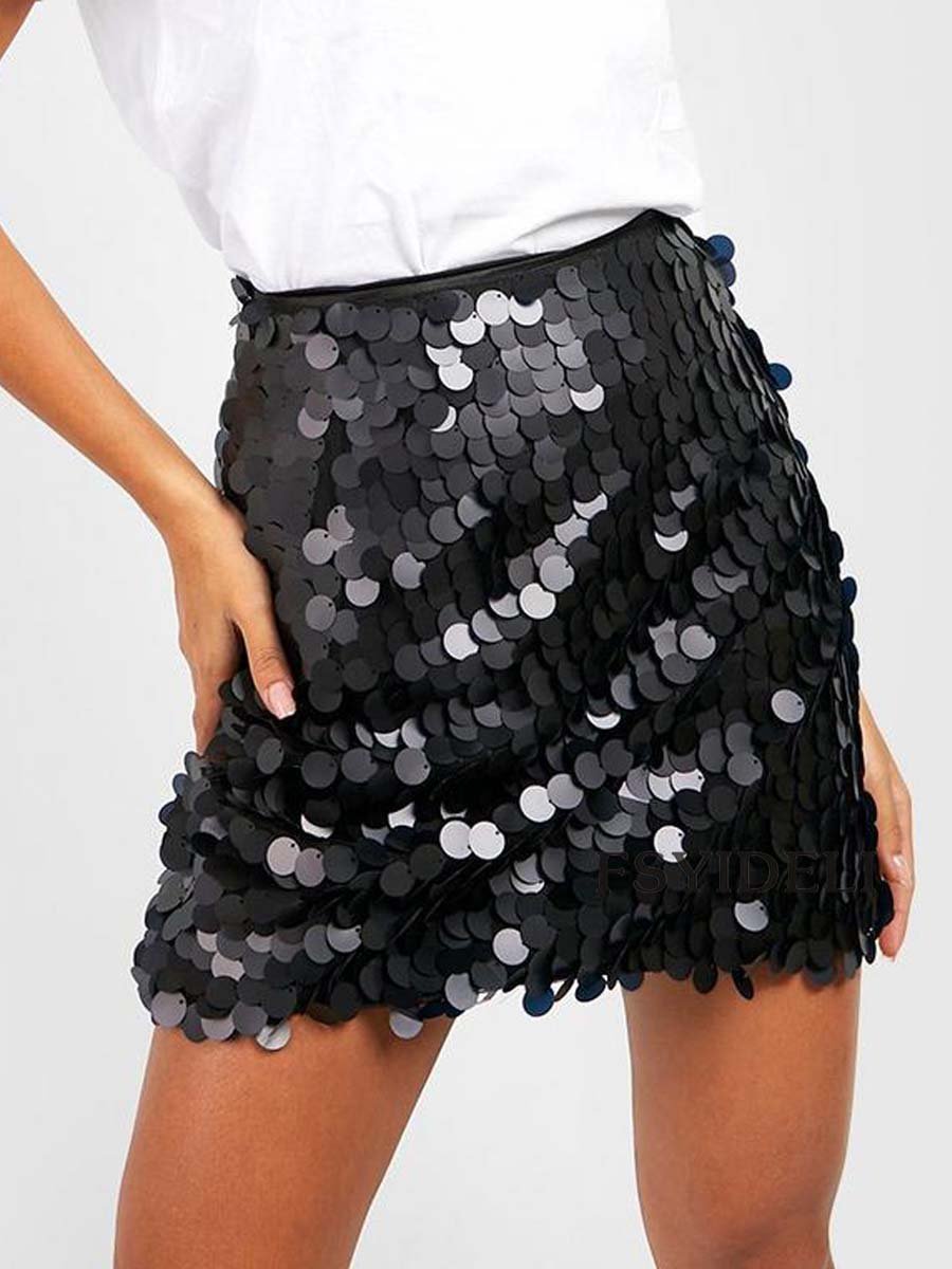 Women's Sequined High Waist Skirt