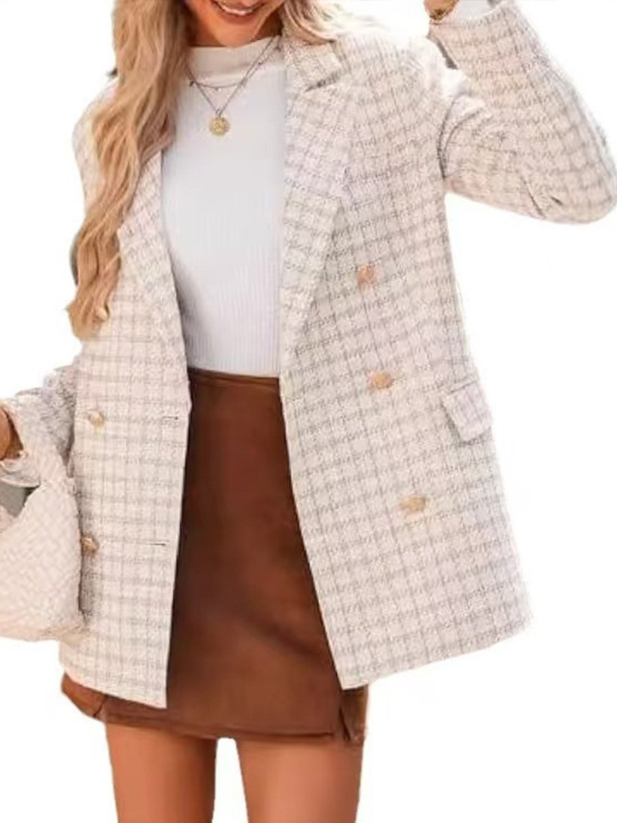 Fashionable Casual Tweed Blazer