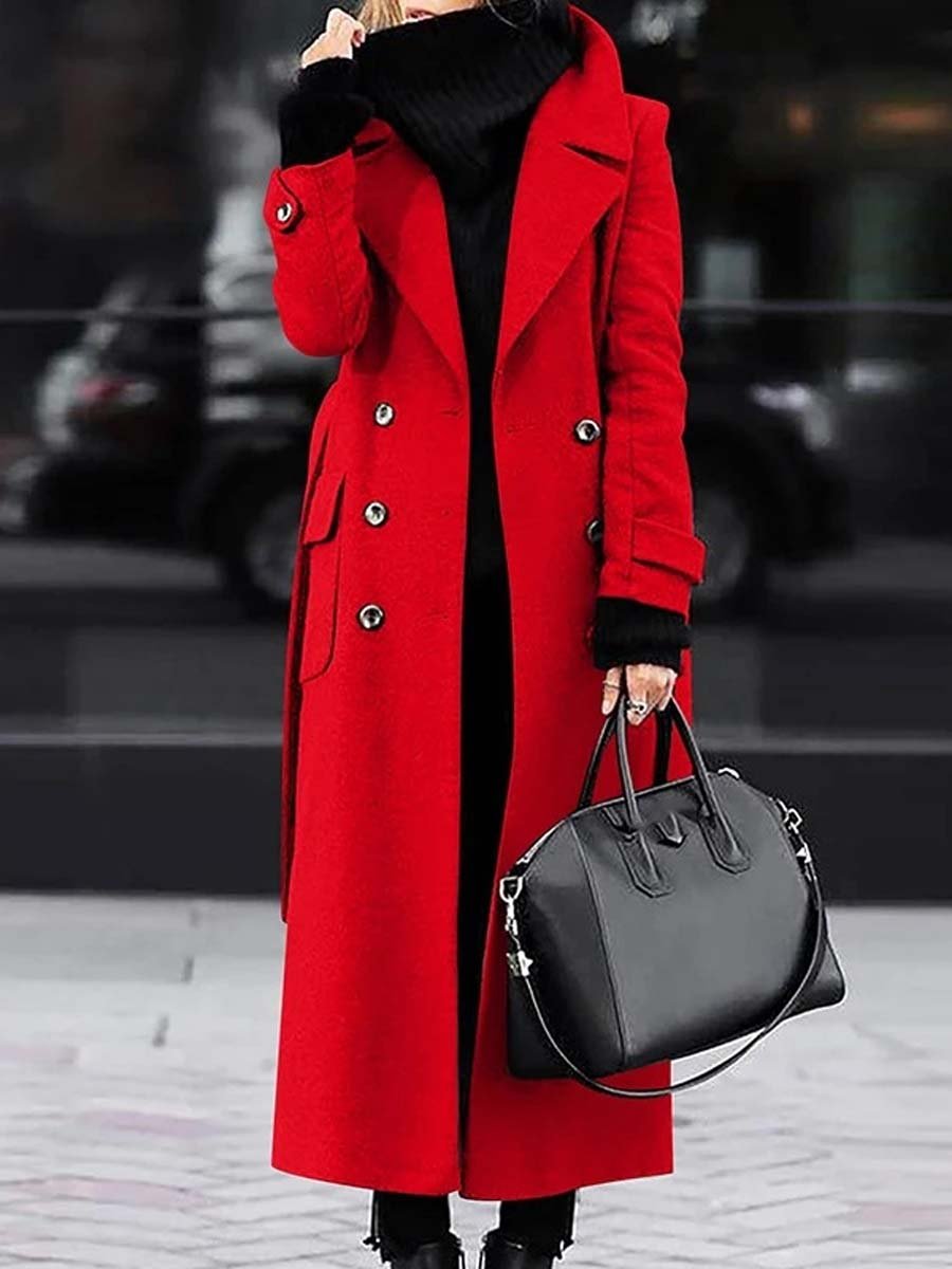 Women's Casual Slim Woolen Coat