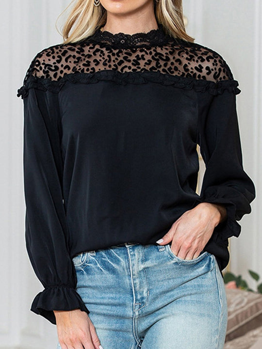 Fashionable Ruffle Design Versatile Pullover