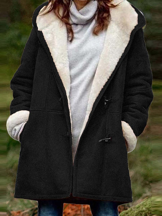 Women's Fleece Collar Pocket Coat