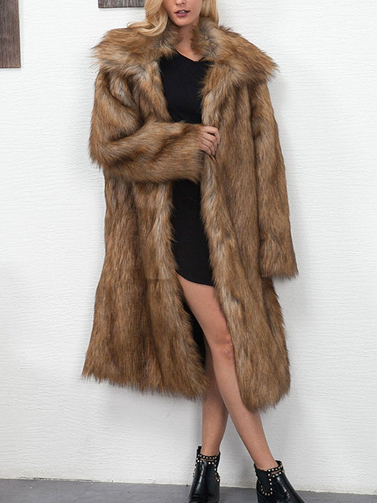 Thickened Warm Faux Fur Long Coat