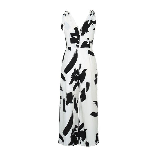 Sleeveless Brush Print Jumpsuit 18859005YM