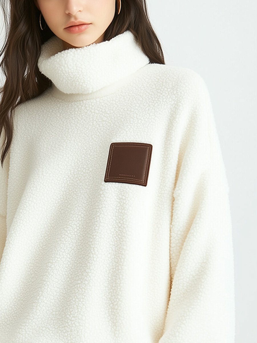 Women's Casual Sherpa Turtleneck Sweatshirt