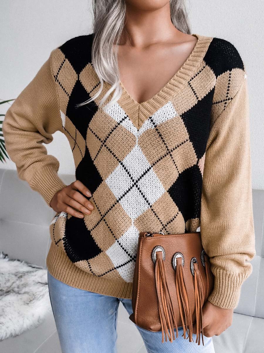 Classic Diamond Casual Sweater