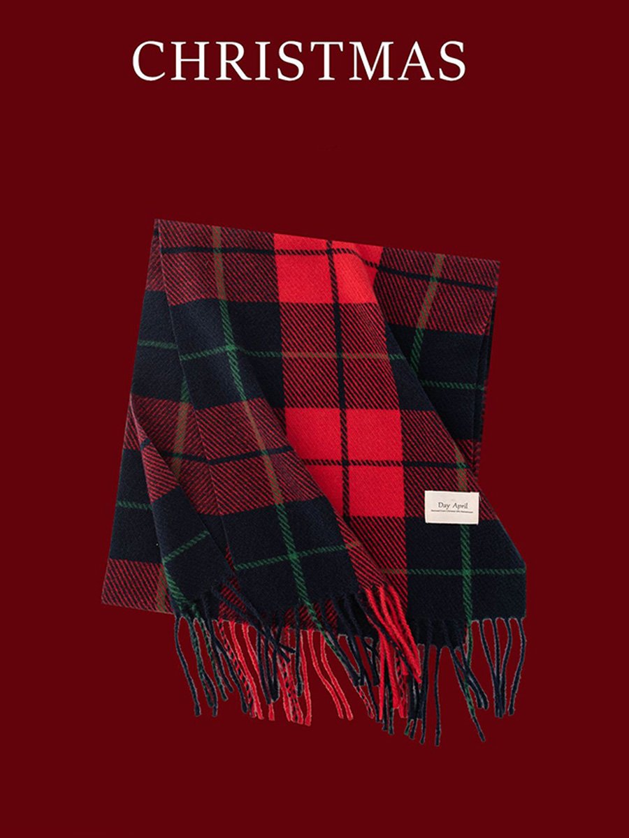 Christmas Red Plaid Scarf