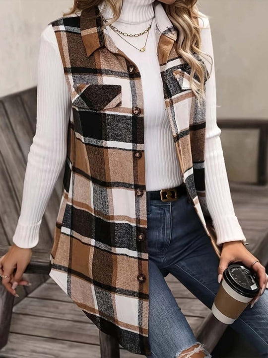 Women's Vintage Plaid Waistcoat