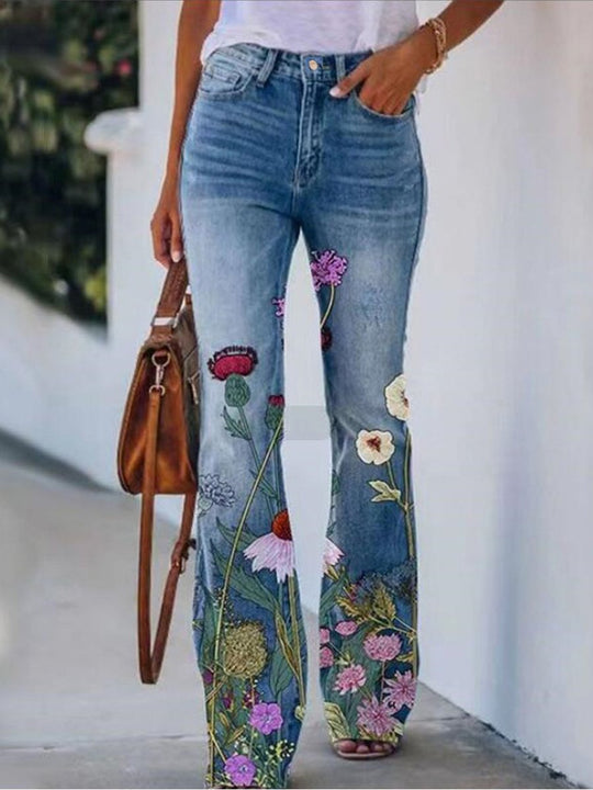 Women's Casual Printed Jeans