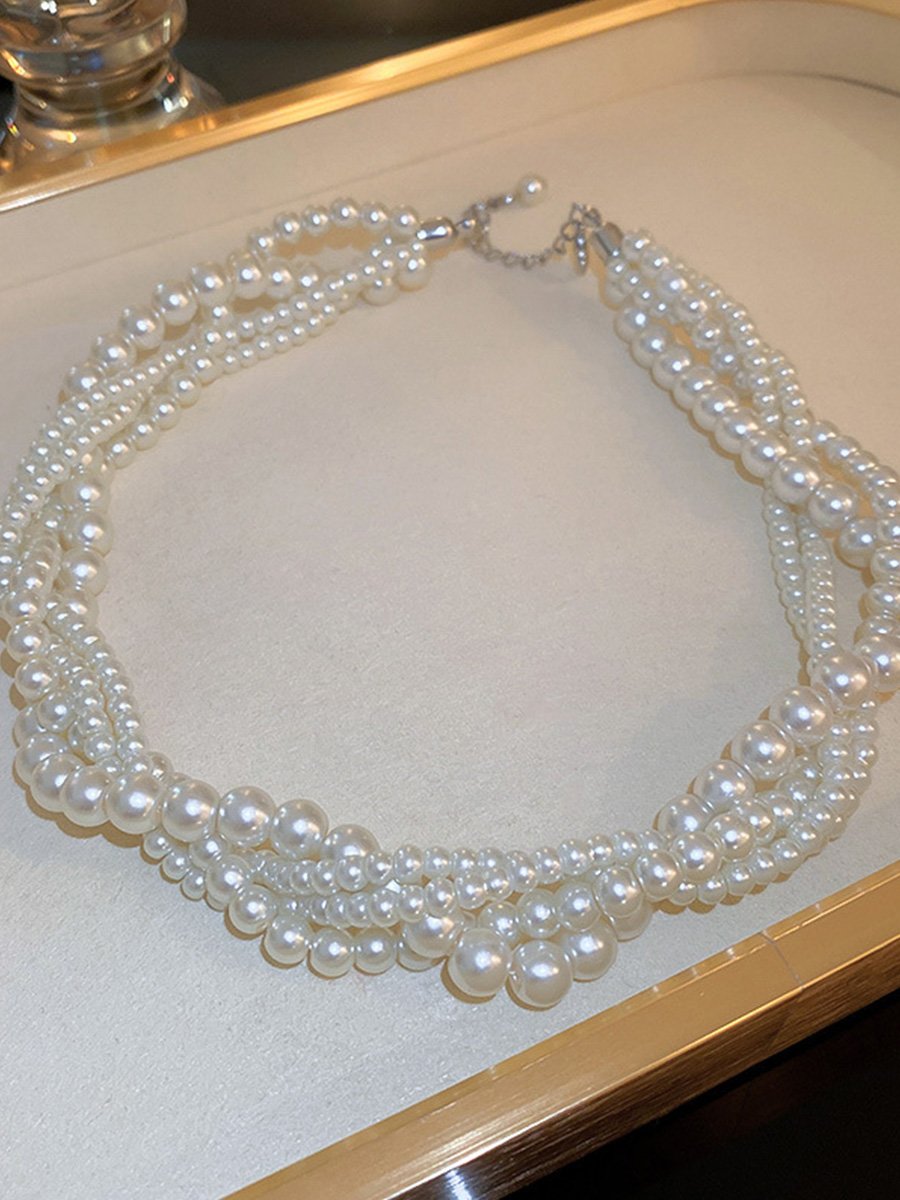 Multi-layered Baroque Pearl Vintage Necklace