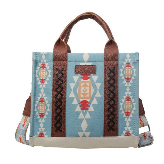 Vintage Cotton and Linen Printed Bohemian Handheld Tote Bag