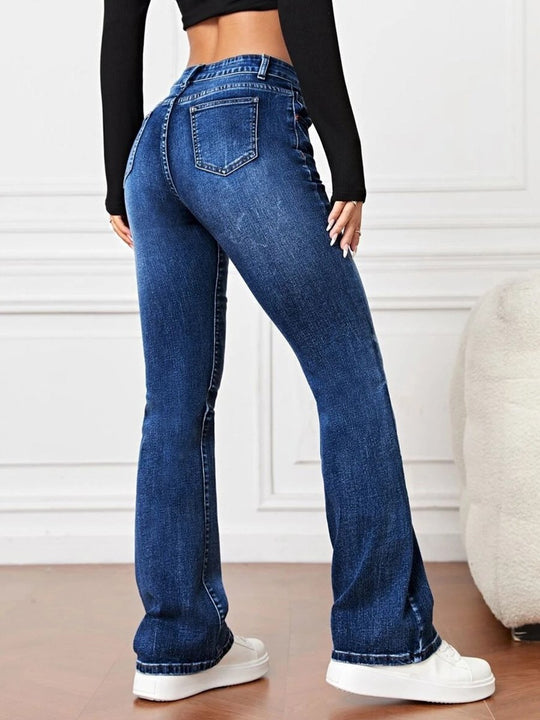 Fashionable and Versatile High Waist Bootcut Jeans