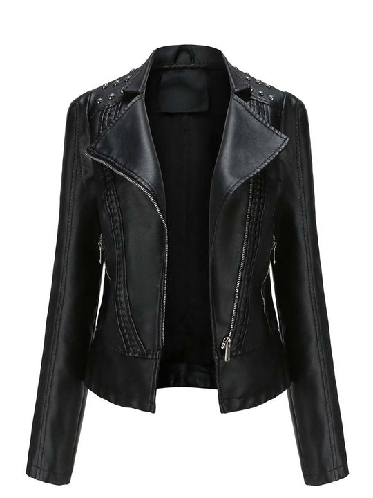 Women's Vintage Studded Biker Jacket