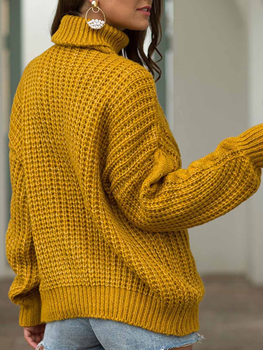 Thick Twist Turtleneck Knitted Sweater