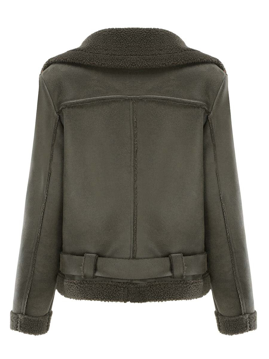 Women's Sherpa Belt Suede Jacket