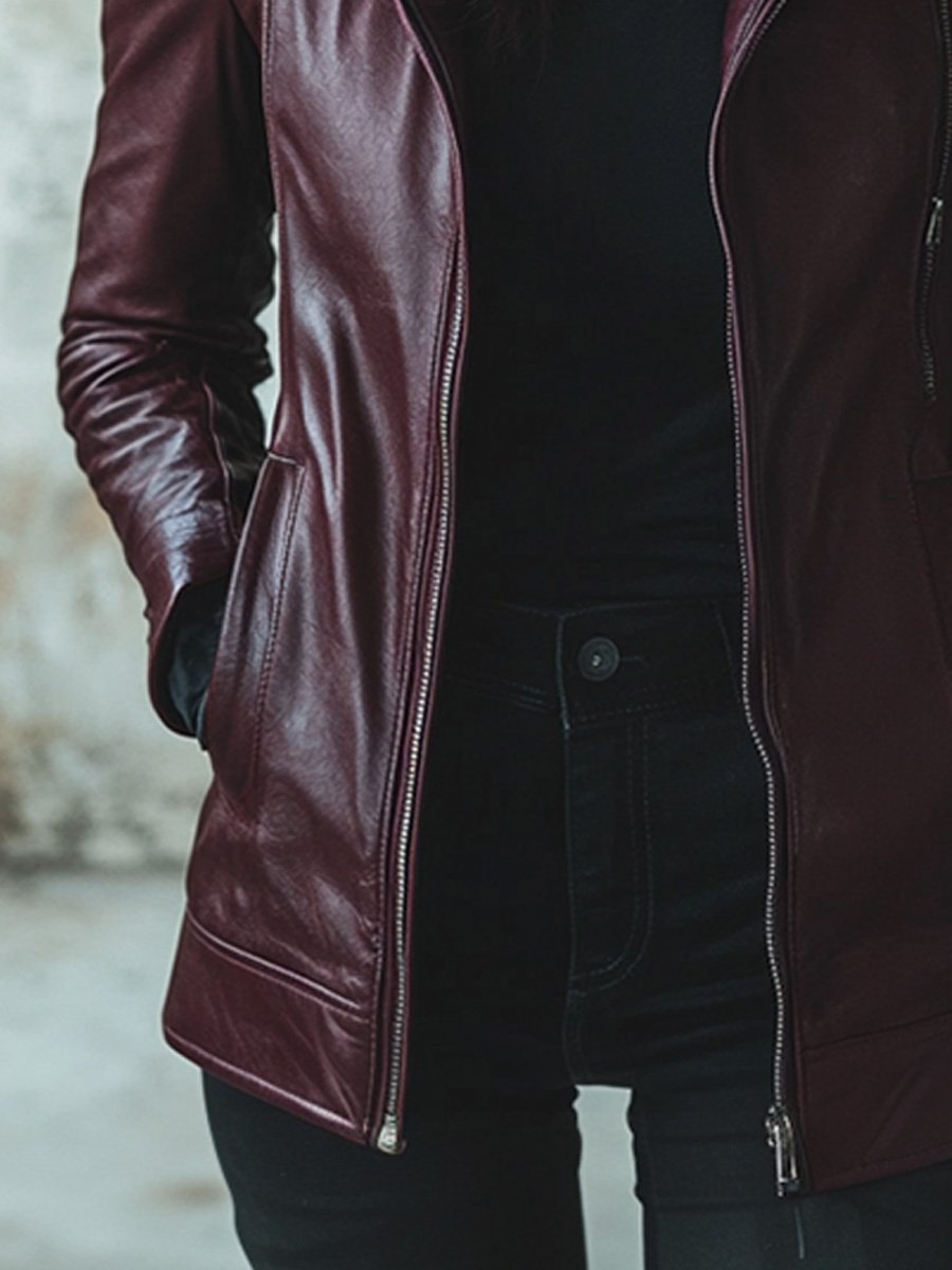 Fashion Retro Hooded Warm Leather Jacket