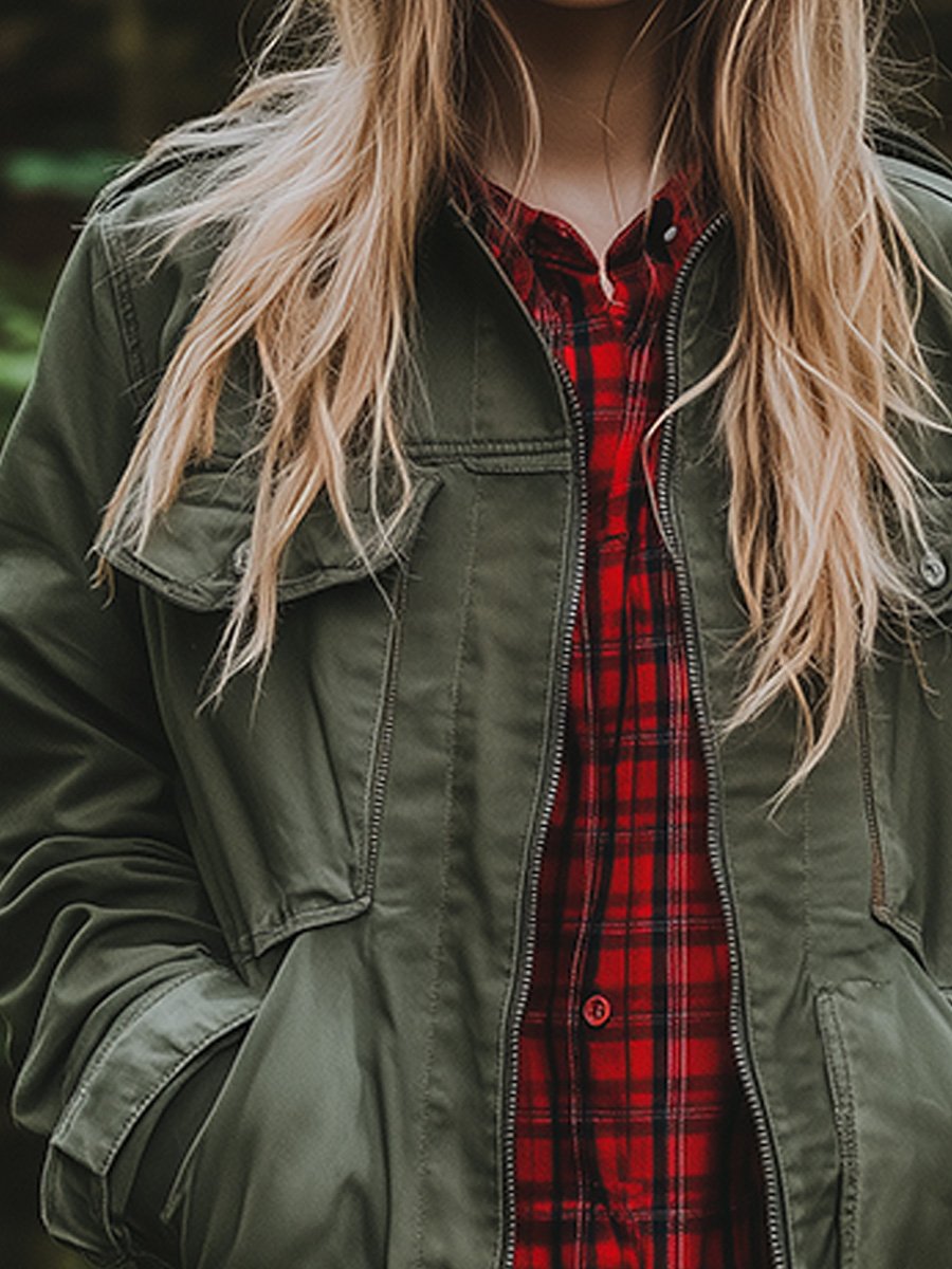 Casual Vintage Everyday Multi-Pocket Work Jacket