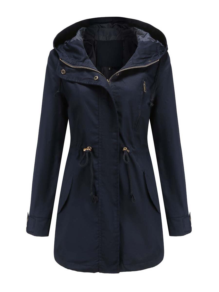 Women's Vintage Cotton Hooded Trench Coat