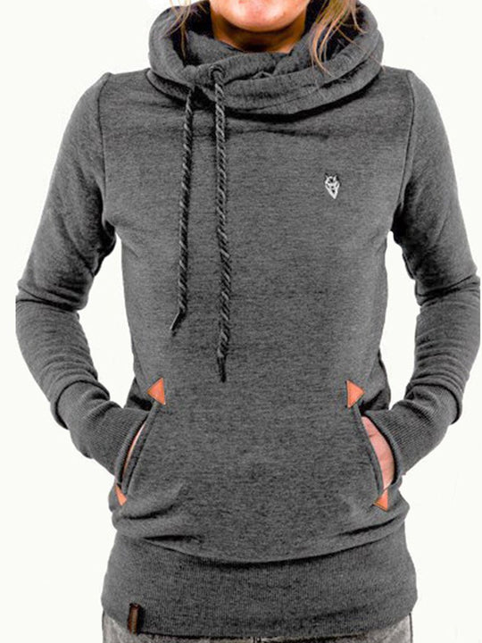 Fashion Hooded Long Sleeve Pocket Embroidery Hooded Fleece Sweatshirt