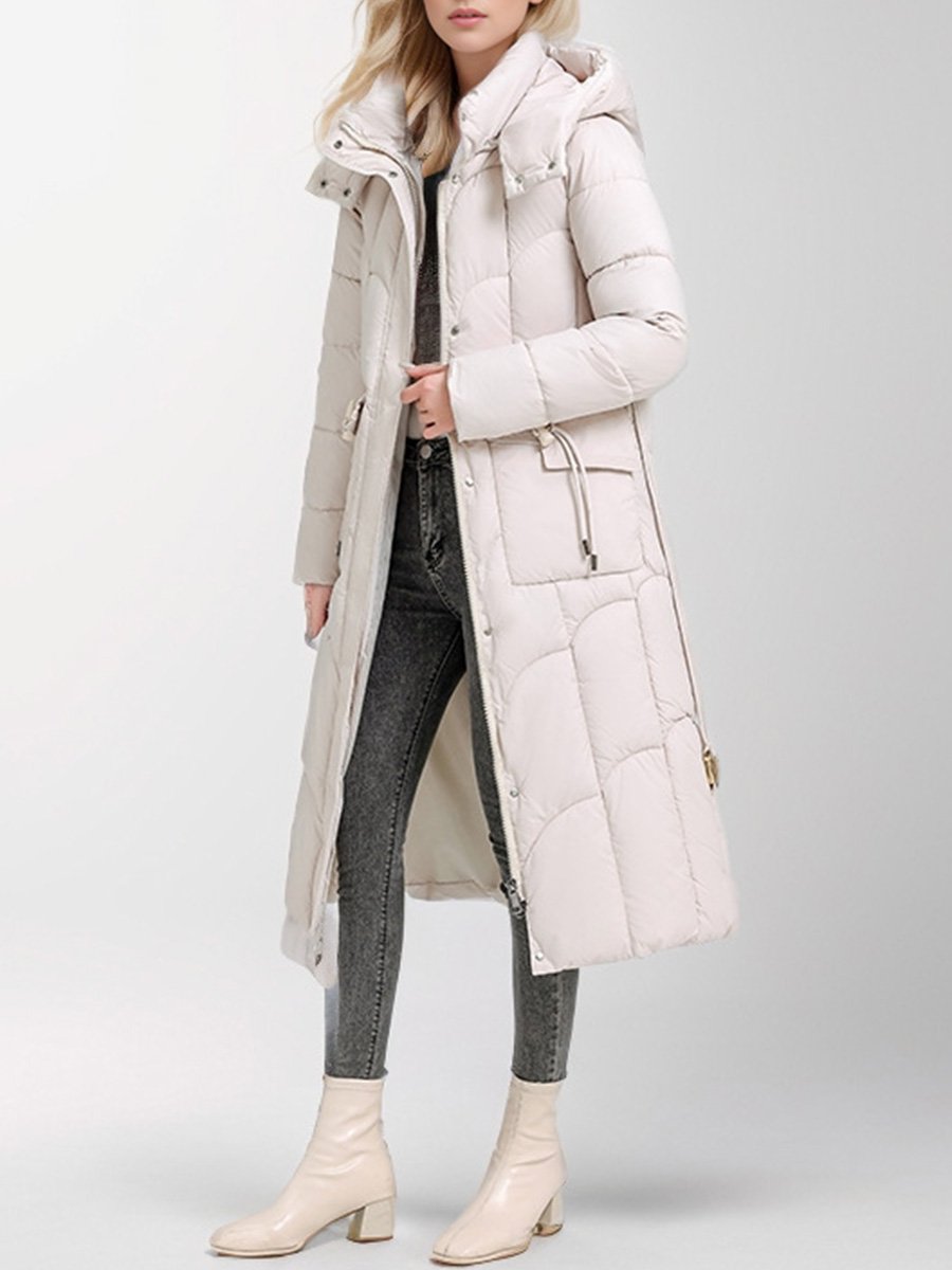 Fashionable Hooded Warm Waist Slim Down Jacket