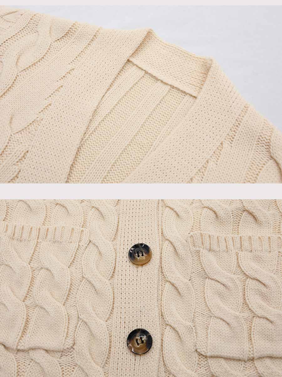 Cable Button Knit Cardigan