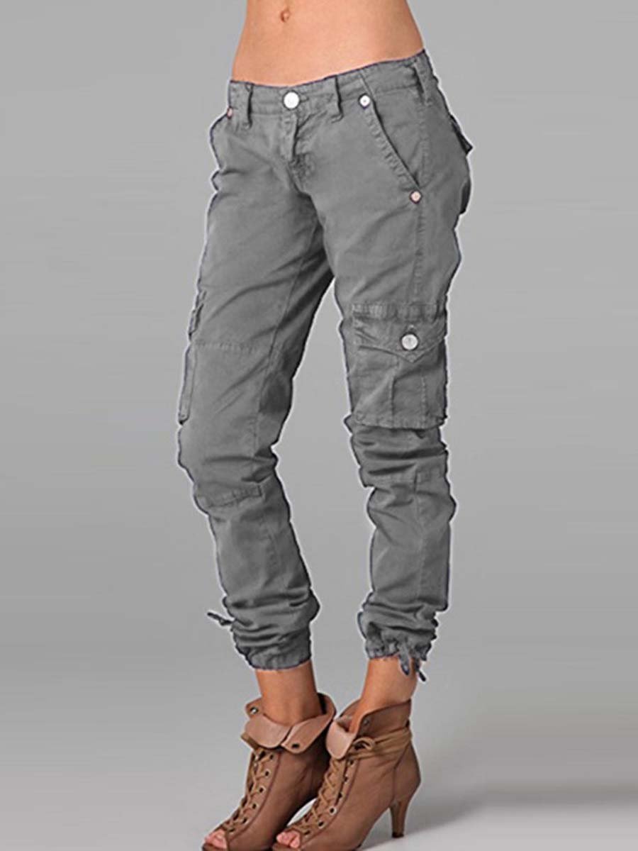 Women's Pocket Zipper Casual Pants