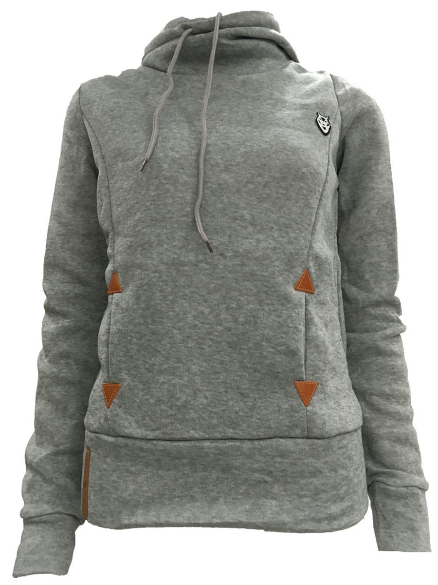 Fashion Hooded Long Sleeve Pocket Embroidery Hooded Fleece Sweatshirt