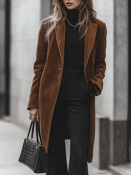 Casual Retro Loose Lapel Suede Coat