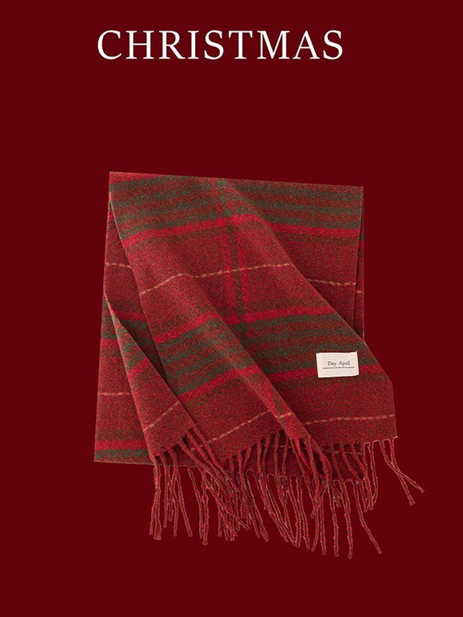 Christmas Red Plaid Scarf