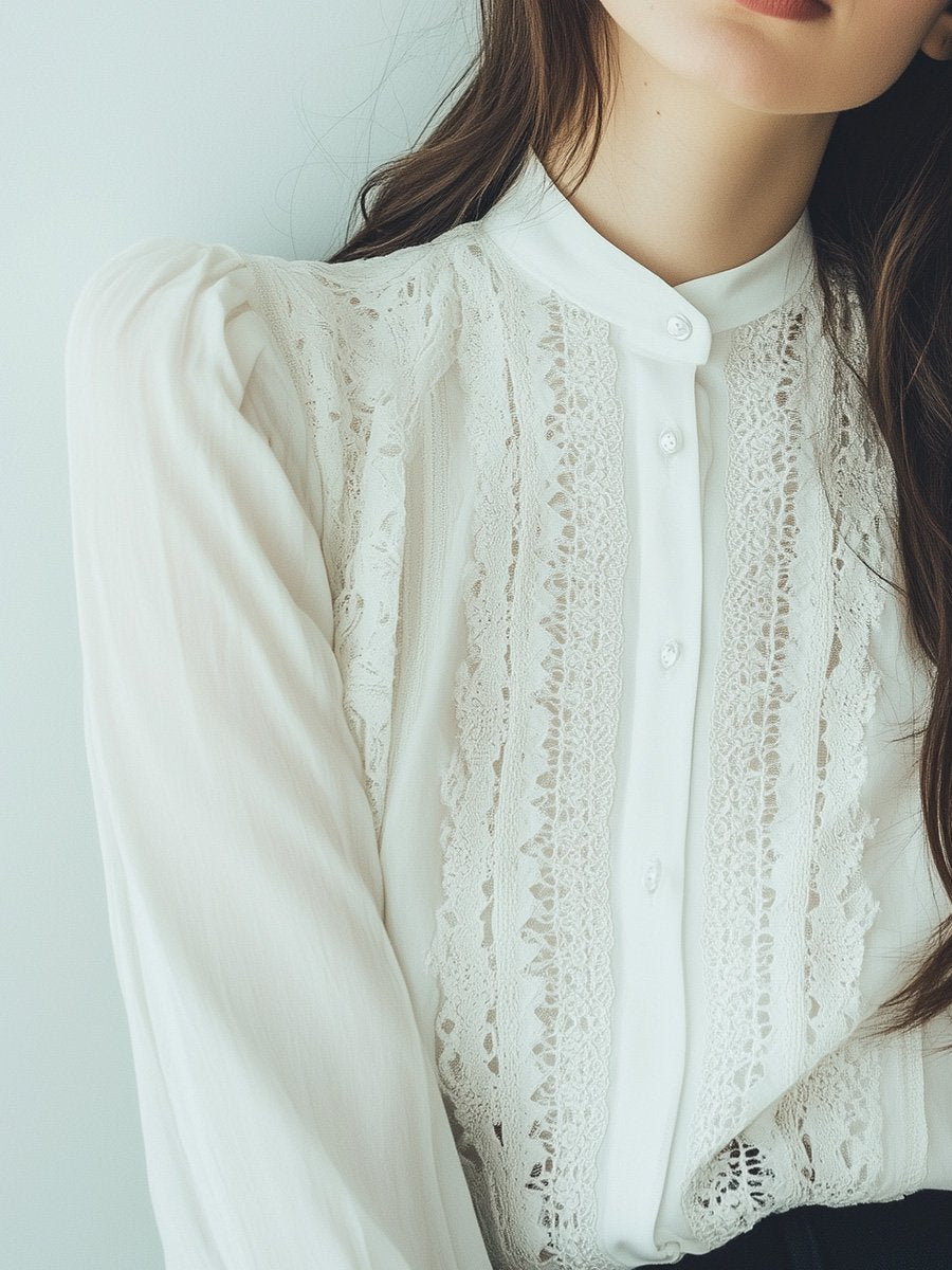 Timeless Lace Button-Up Grace Meets Sophistication Blouse