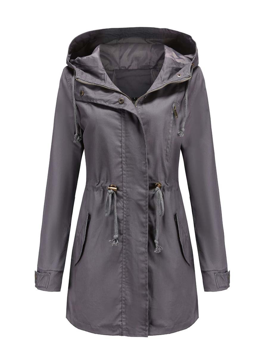 Women's Vintage Cotton Hooded Trench Coat